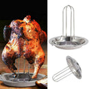 Roast Chicken Holder Steel Roaster Rack BBQ Stand Grill V7X0 Pan 19*17cm. T2E8