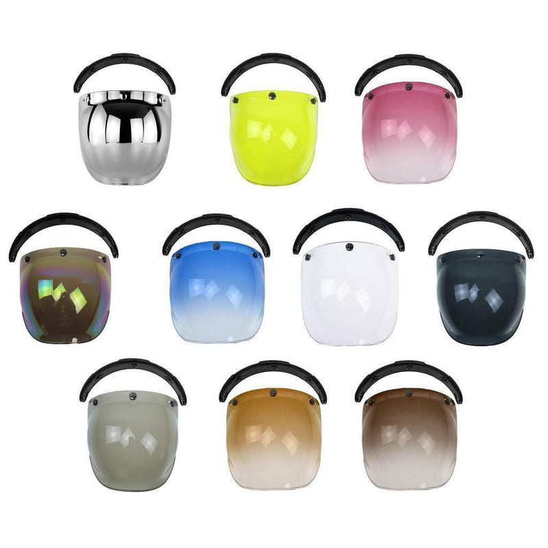 PC Motorrad Bubble Visier Windschutzscheibe Staubdicht UV400 Schutz Silber