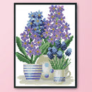 Flowers Cross Stitch 14CT Stamped Canvas DIY Embroidery Needlework (H640)