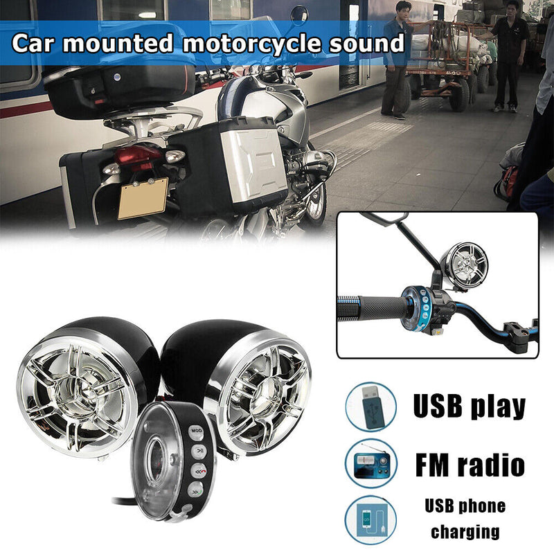 Motorcycle Bluetooth Sound System FM MP3 Player Wireless Audio Studio Speak