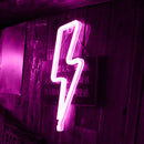 Flash Shaped Neon Lights USB Battery Operated Hanging Night Lamp (Pink) Newly