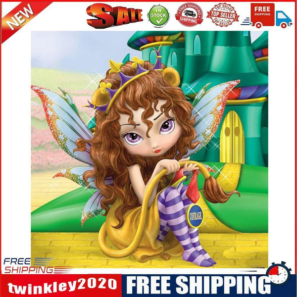 DIY Full Round Drill Diamond Painting butterfly fairy Mosaic Rhinestone Art