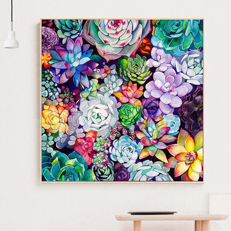 Diamond Embroidery Succulent Plant Mosaic Round Drill Diamond Painting Bead Art
