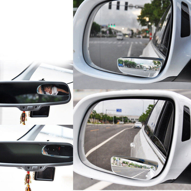2pcs Universal Car Side 360 Wide Angle Convex Mirror Car Vehicle Dead Angle