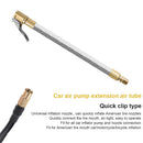 Motorcycle Bike Tire Inflator Hose Air Chuck Tube Stainless Steel (30cm) Newly