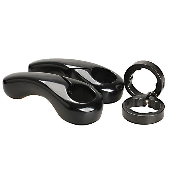 Bike Bicycles Cycling Ergonomic Lock-On Handlebar Grips Bar Ends Black  Newly
