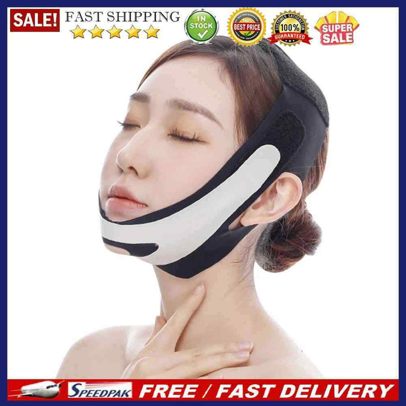 Facial V-Face Band with Chin Point Design for Women Beauty Tools (Black)