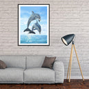 5D DIY Full Round Drill Diamond Painting Dolphin Cross Stitch Home Decor Gi