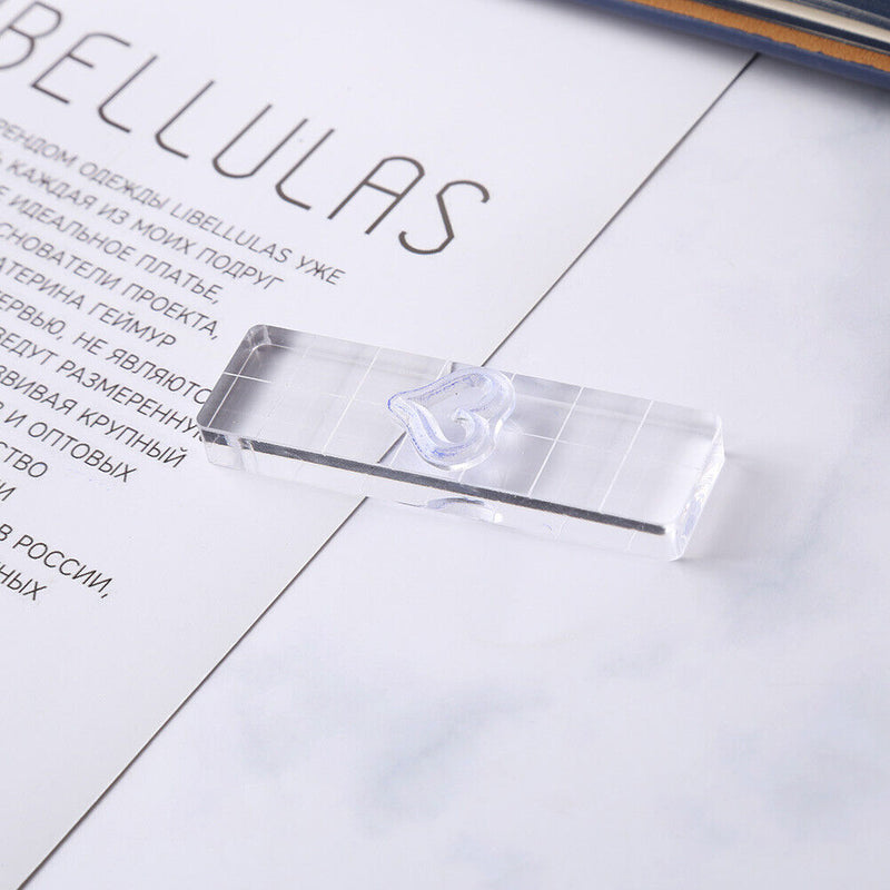 Acrylic Stamp Block Clear Stamping Tool Set with Grid Line Craft (2x7cm) Newly