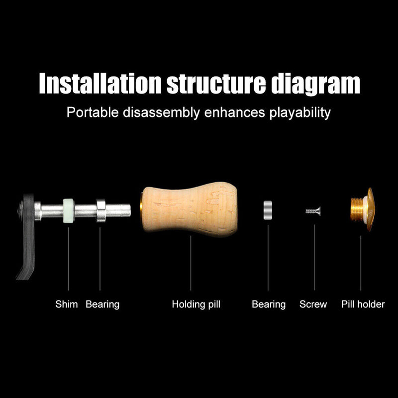 Fishing Reel Handle Knob DIY Wood Cork Grip Replacement for Baitcasting Spinning