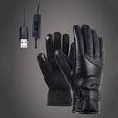 #A Heated Full Finger Mittens Windproof Winter Warm Gloves for Skiing Riding Hik