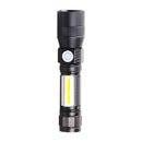 Waterproof Zoomable Torch Lamp USB Charging LED Glare Glashlight Cob Light