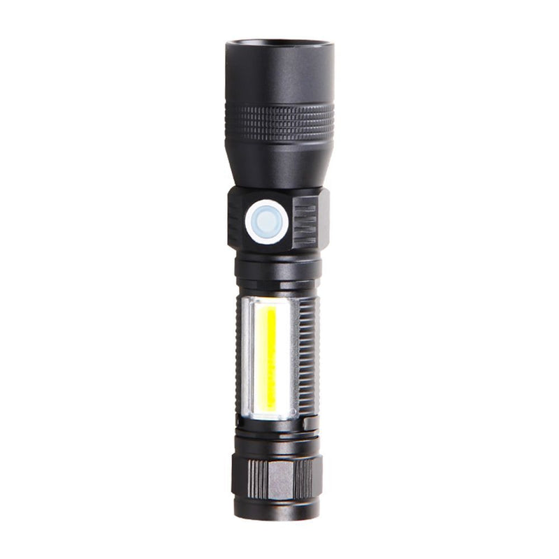 Waterproof Zoomable Torch Lamp USB Charging LED Glare Glashlight Cob Light