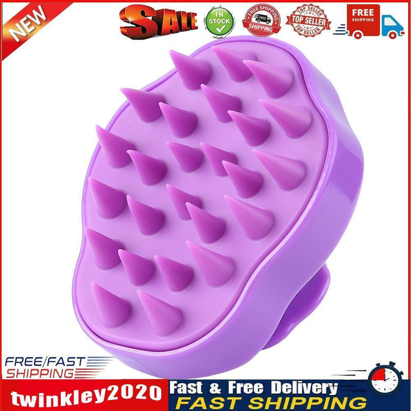 Silicone Scalp Massage Shampoo Brush Body Brush Hair Comb (Purple) Newly