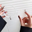 Hanging Ring Phone Silicone Chain Anti-Lost Lanyard Bracelet (Clear White) Newly