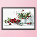Partial Embroidery Strawberry Printed Canvas DIY 11CT Needlework Sets Decor