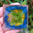 Orgonite Pyramid Amethyst Peridot Crystal Energy Purify Mind Crafts (C) Newly