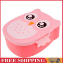 Cartoon Owl Lunch Box Food Fruit Storage Container Portable Bento Box(Pink) UK