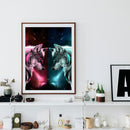 5D DIY Diamond Painting Kit Full Round Drill Confrontation Wolves Mosaic Picture