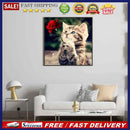 5D DIY Diamond Painting Kits Full Round Drill Cat Rose Mosaic Picture (E1746)