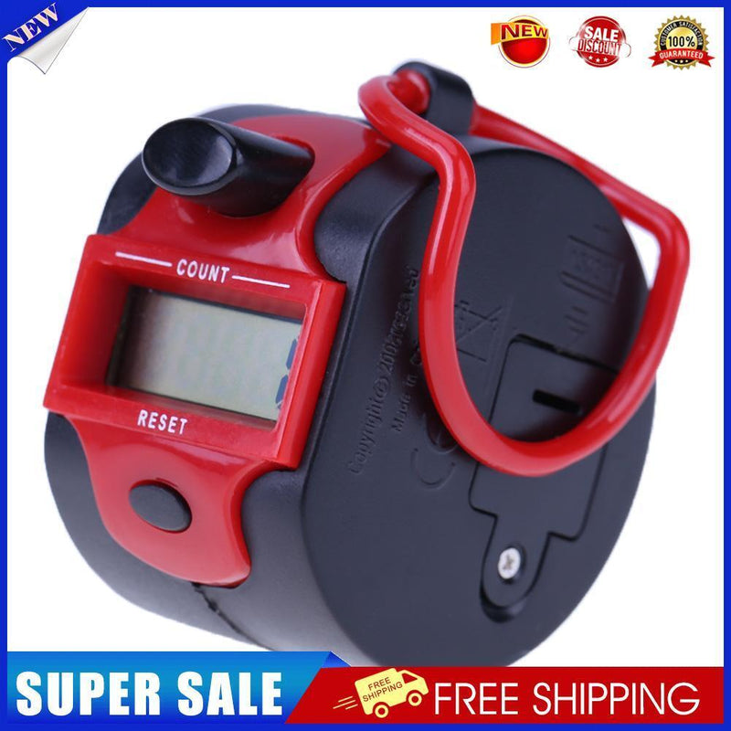 Tally Counter Clicker 5 Digit Number Handheld Manual Digital Counter Red