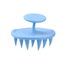 Pointed Tip Silicone Scalp Shampoo Massage Brush Head Acupoint Comb (Blue) Newly
