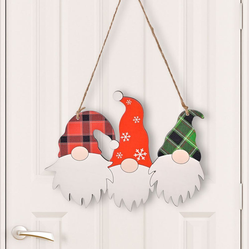 Xmas Decor Sign Gnome Door Hanger Christmas Door Decoration Hanging Sign Wood
