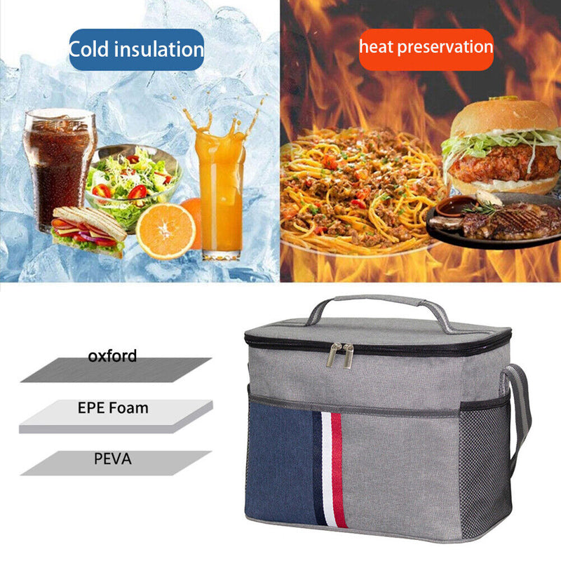 Oxford Cloth Cooler Bag Adjustable Insulated Lunch Bag Fresh Keeping for Outdoor