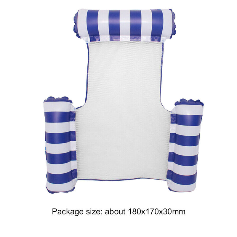 PVC Water Hammock Float Lounger Pool Inflatable Recliner Chair (Dark Blue) Newly