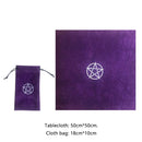 2x Velvet Pentagram Altar Tarots Tablecloth with Bags Divination Astrology To