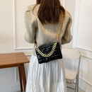 Women Simple Chain Plaid Grid Single Shoulder Bag Female Daily Messenger Bag