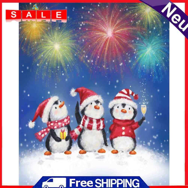 Christmas Animals Oil Paint By Numbers Kits Canvas Drawing DIY Coloring Pictures