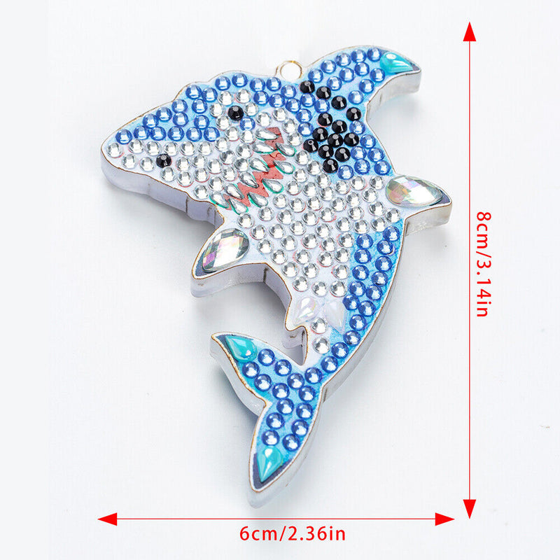 Animal 5D Diamond Painting Keychain Acrylic Keyring Slap Luminous DIY Bag D