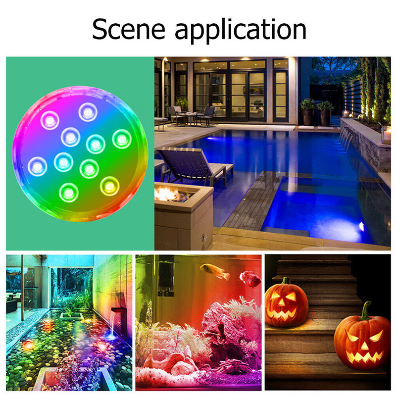 RGB Pool Light Waterproof Underwater Submersible Swimming Pool Pond LED Lam