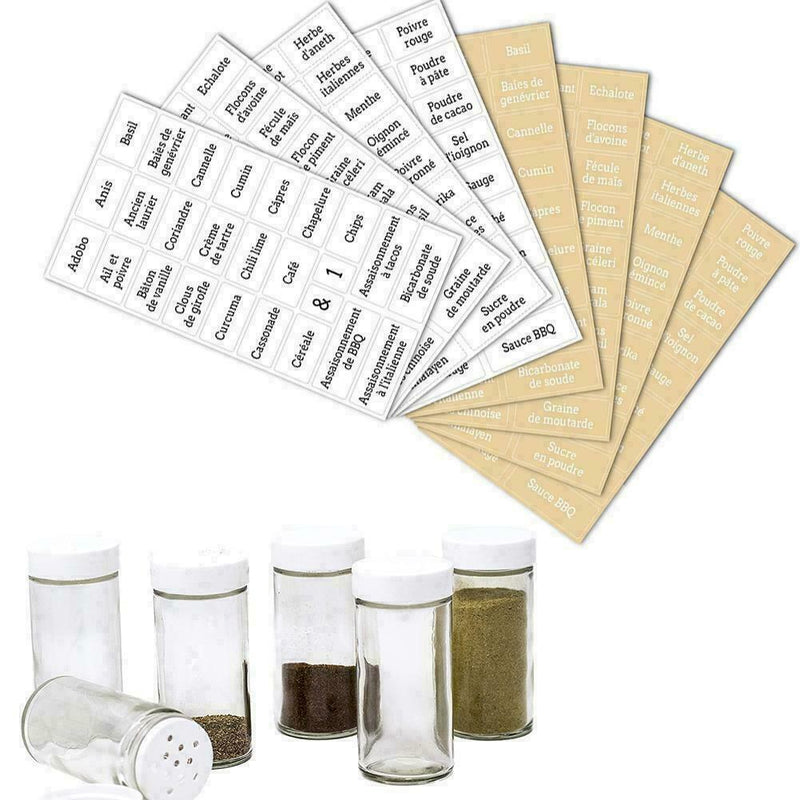 8 Sheets 208 PCS Creative Transparent Waterproof Spice/ P6D0 Labels Herb B8B8