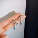 Fashion Trendy Jewelry Stud Earring Pendant Crystal Water Drop Tassel Earring