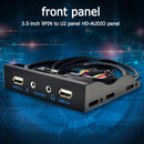 3.5 inch 9Pin to 4 Port HUB Floppy Bay 2 USB 2.0 HD Audio 3.5mm Front Panel Rack