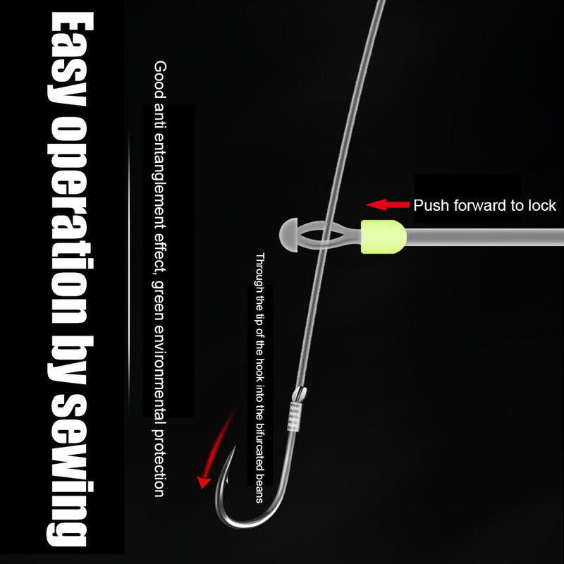 10pcs Silicone Double Hook Fish Hook Fixed Distance Splitter Anti-wrap Beans