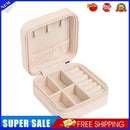Portable Earring Ring Storage Box Leather Jewelry Display Case (Light Pink)