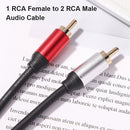 Female to 2 Male RCA Jack Adapter Audio Y Cable Splitter Amplifier Subwoofer