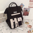 Fashion Women Contrast Color Rucksack Teenage Girl Travel Large Handbag Backpack