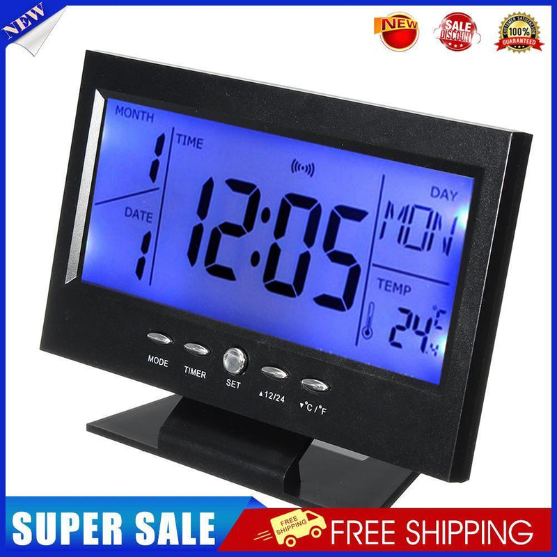 Electronic LCD Temperature Humidity Clock Thermometer Hygrometer (Black)