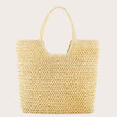 Hand-woven Women Shoulder Handbag Summer Fashion Straw Beach Shopping Tote Bag