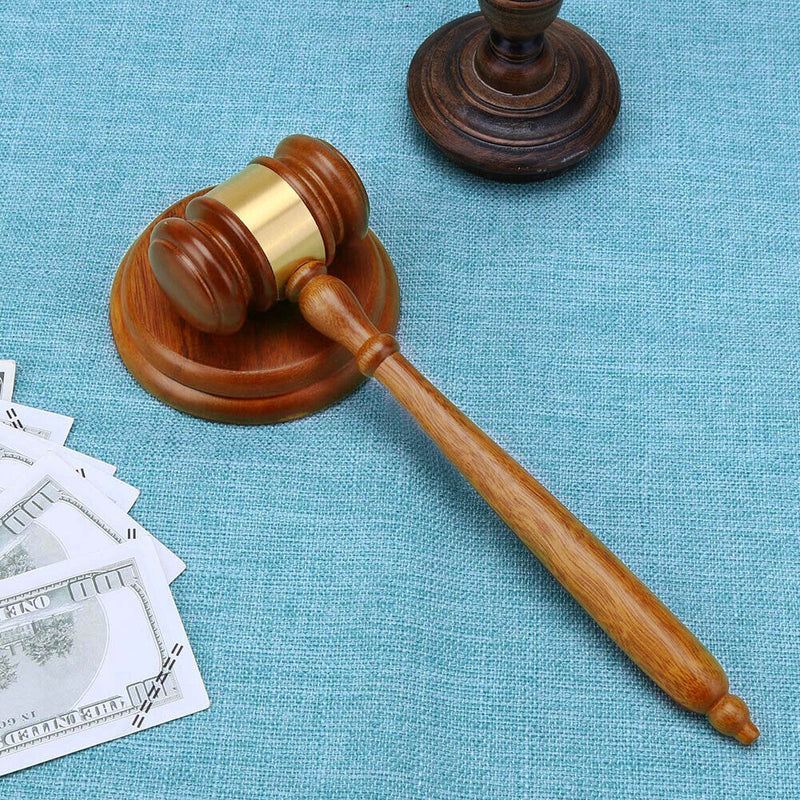 Durable Wooden Handmade Craft Lawyer Judge Auction Hammer Gavel Court Decor
