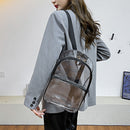 Women Solid Transparent Portable Backpack Casual PVC Clear Waterproof School Bag