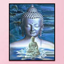 Full Embroidery Stamped Buddha Statue In Water 11CT Cotton Thread Cross Stitch K