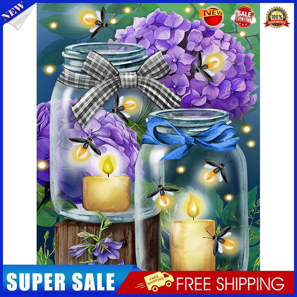Firefly Glass Bottle Oil Paint By Number DIY Handpainted on Canvas Wall Art