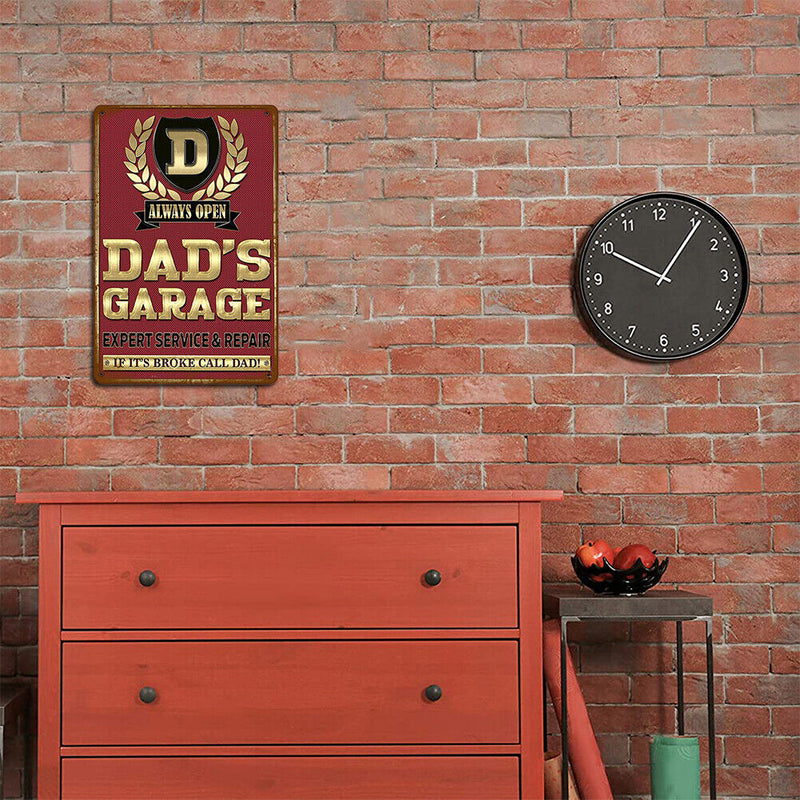 Dad s Garage Retro Metal Plate Tin Sign Poster Iron Painting Wall Art Home Decor