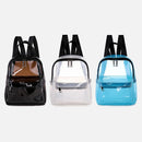 2pcs Transparent Jelly Girl Boys Backpacks  Teenage Schoolbag(Black)