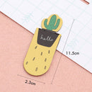 3pcs /Set Gift Cartoon Stationery DIY Notes Magnetic Paper Clip Cactus Bookmark